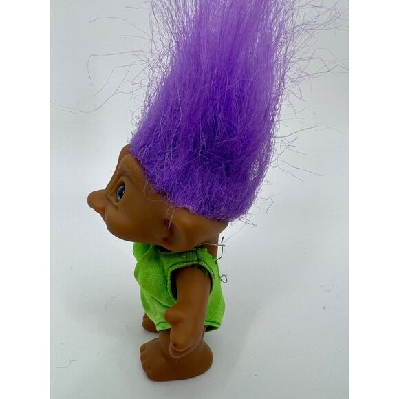 Vintage Lucky Ace Novelty Co., Inc. Troll Doll Purple Hair Blue Eyes - Picture 2 of 9